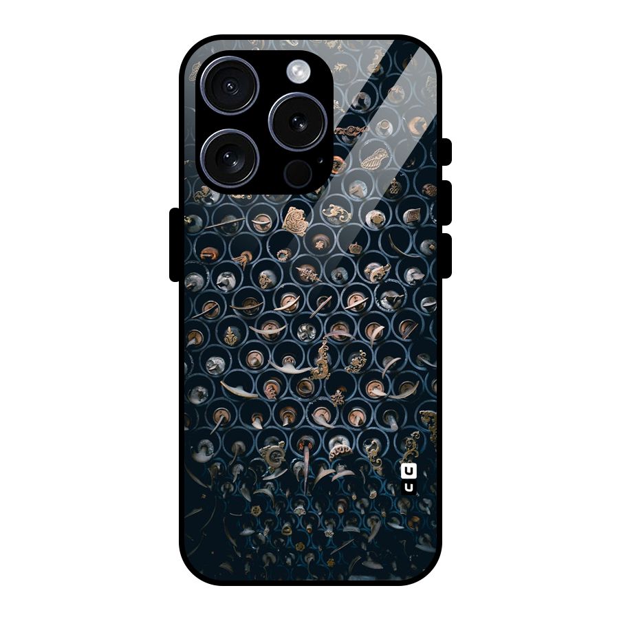 Ancient Wall Circles Glass Back Case for iPhone 15 Pro