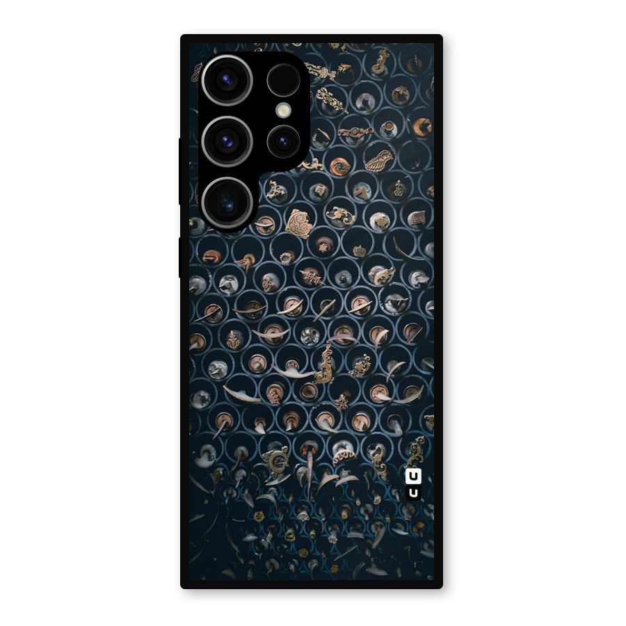 Ancient Wall Circles Metal Back Case for Galaxy S23 Ultra