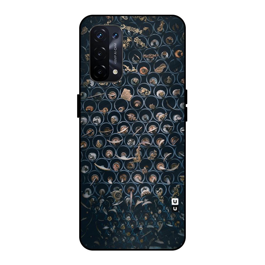 Ancient Wall Circles Metal Back Case for Oppo A74 5G