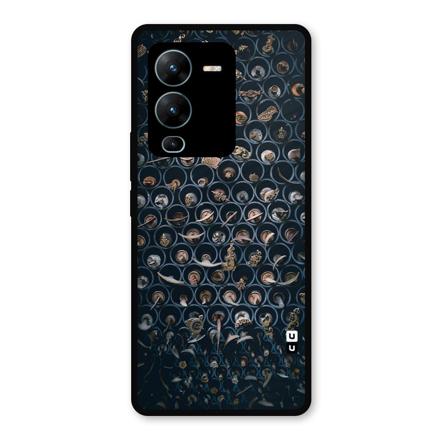 Ancient Wall Circles Metal Back Case for Vivo V25 Pro