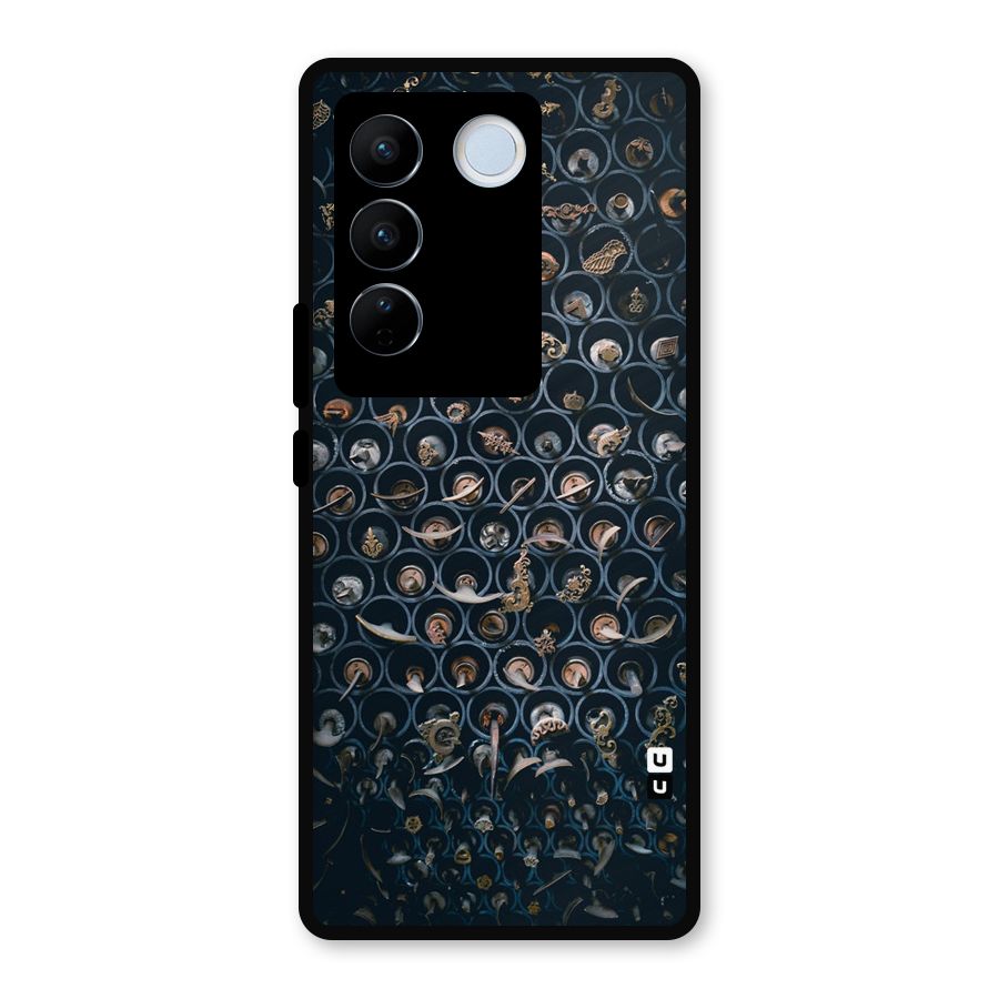 Ancient Wall Circles Metal Back Case for Vivo V27