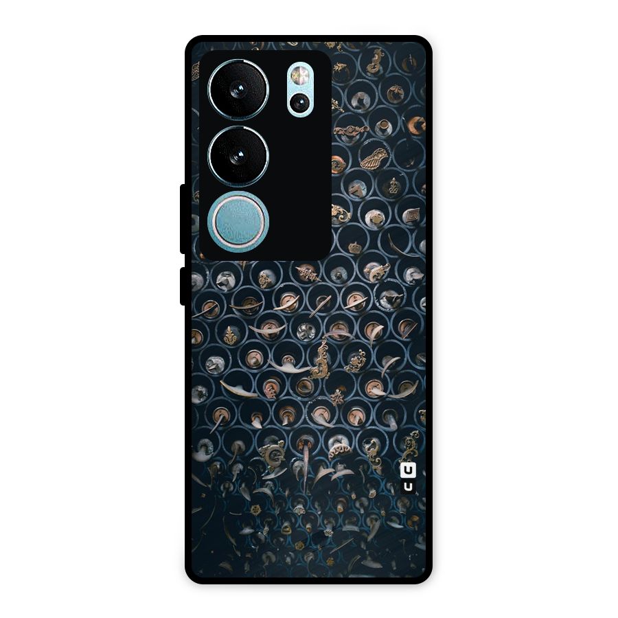 Ancient Wall Circles Metal Back Case for Vivo V29 Pro