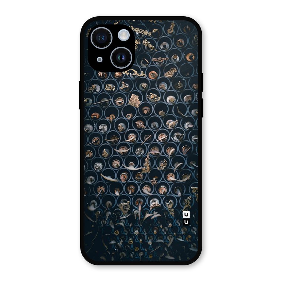 Ancient Wall Circles Metal Back Case for iPhone 14