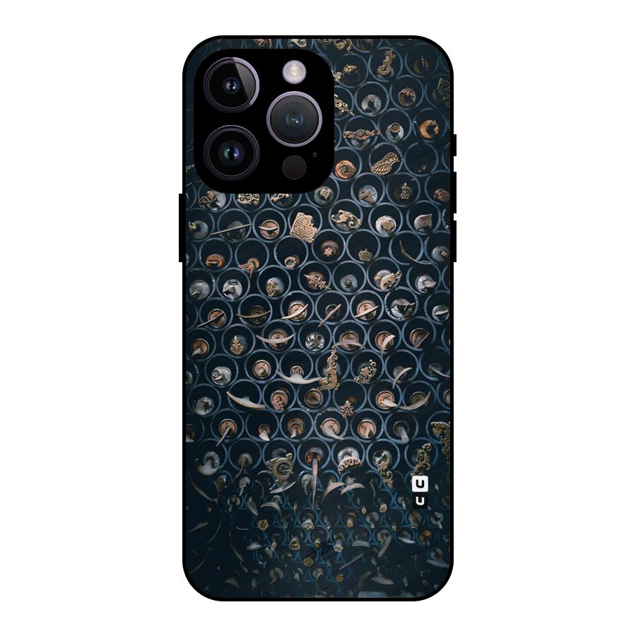 Ancient Wall Circles Metal Back Case for iPhone 14 Pro Max