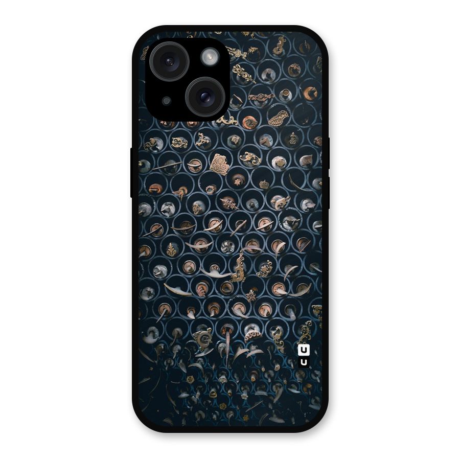 Ancient Wall Circles Metal Back Case for iPhone 15