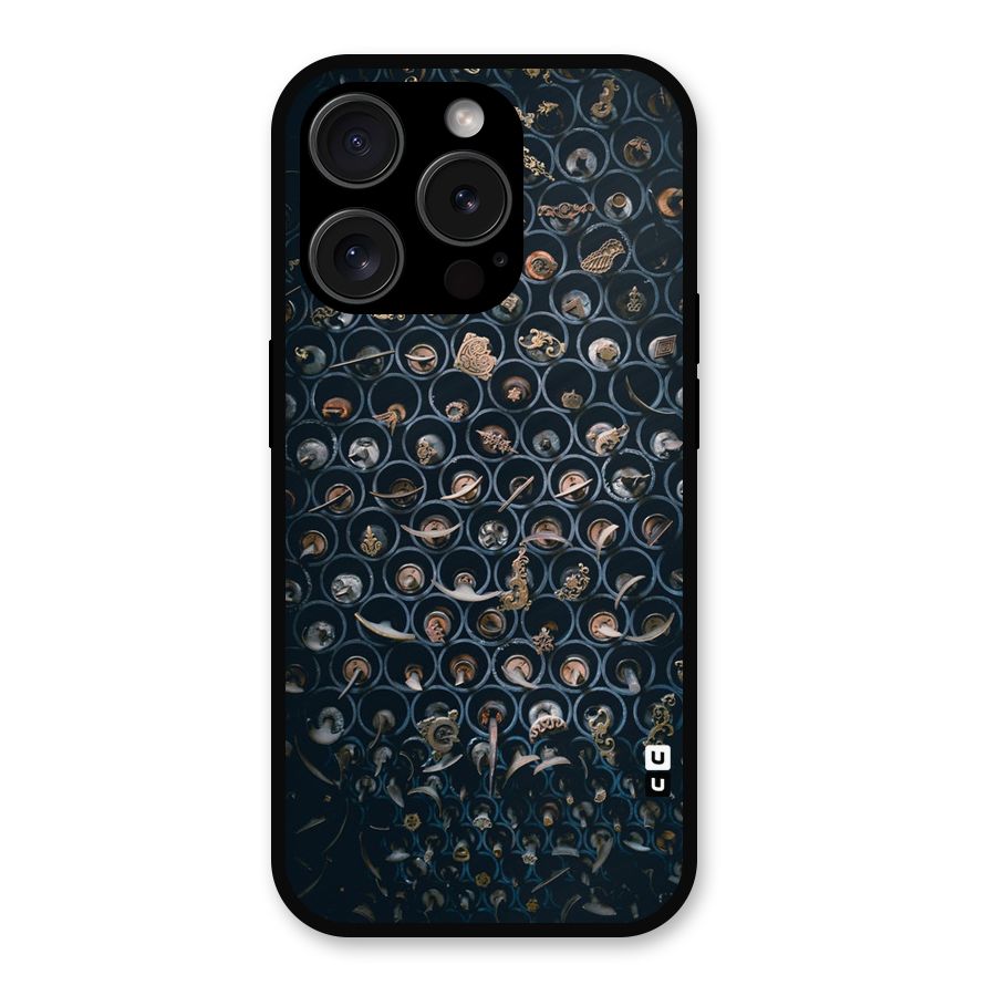 Ancient Wall Circles Metal Back Case for iPhone 15 Pro