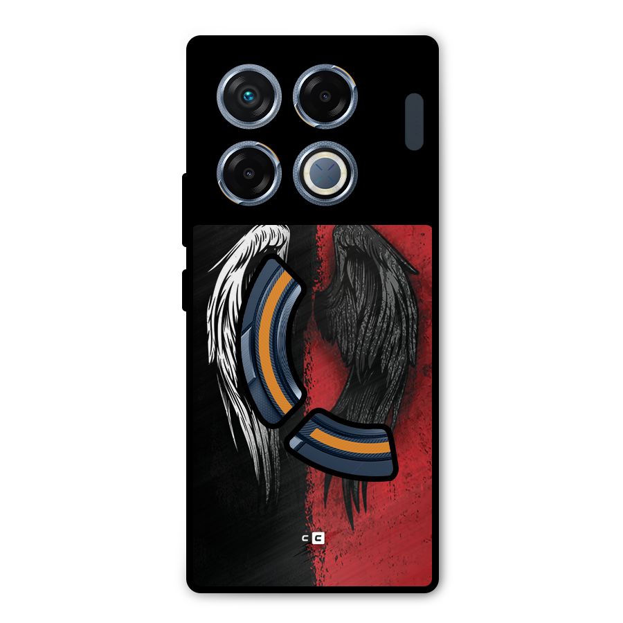 Angle Demon Wings Metal Back Case for Infinix GT 20 Pro