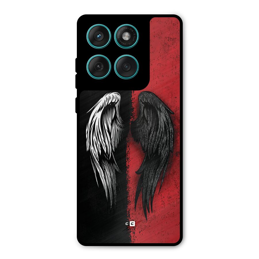 Angle Demon Wings Metal Back Case for Motorola Edge 60 Fusion