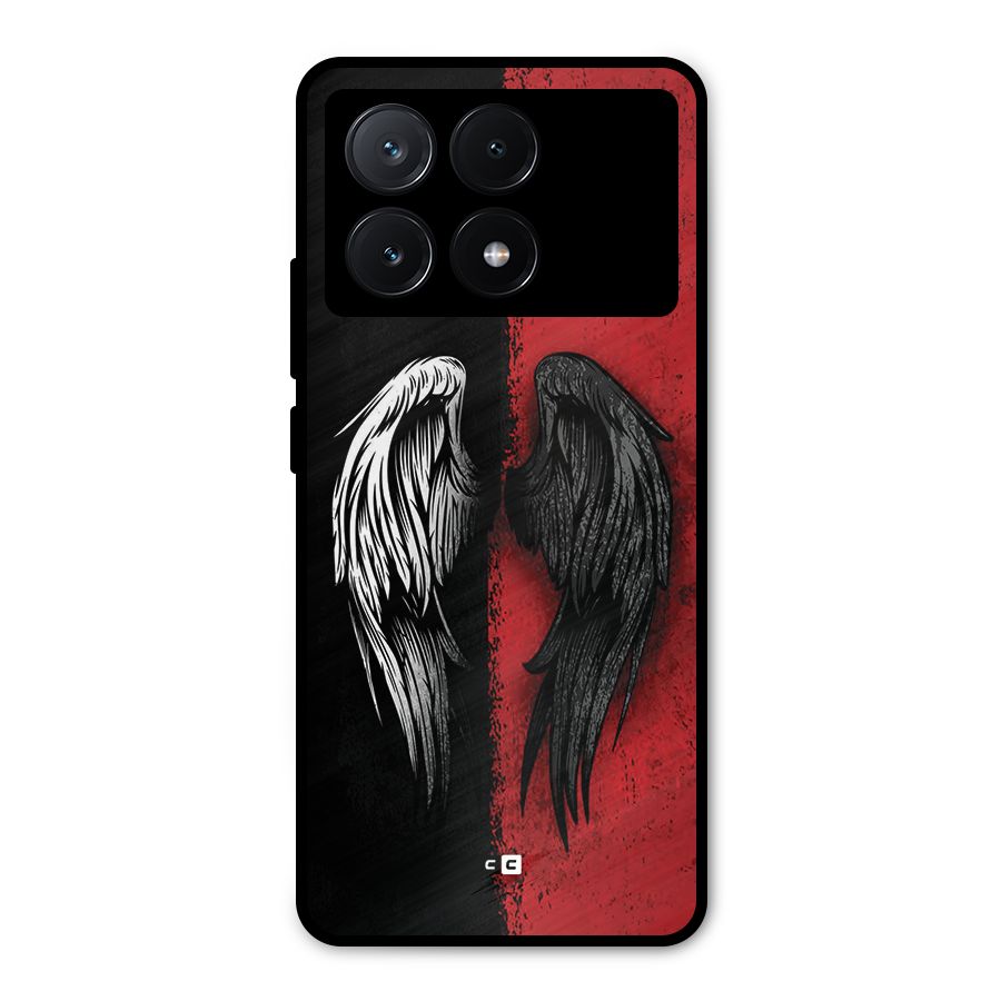 Angle Demon Wings Metal Back Case for Poco X6 Pro