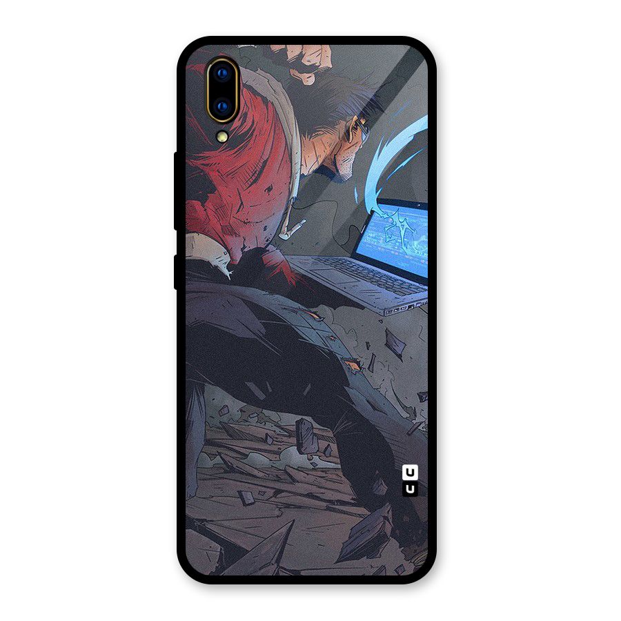 Angry Programmer Glass Back Case for Vivo V11 Pro