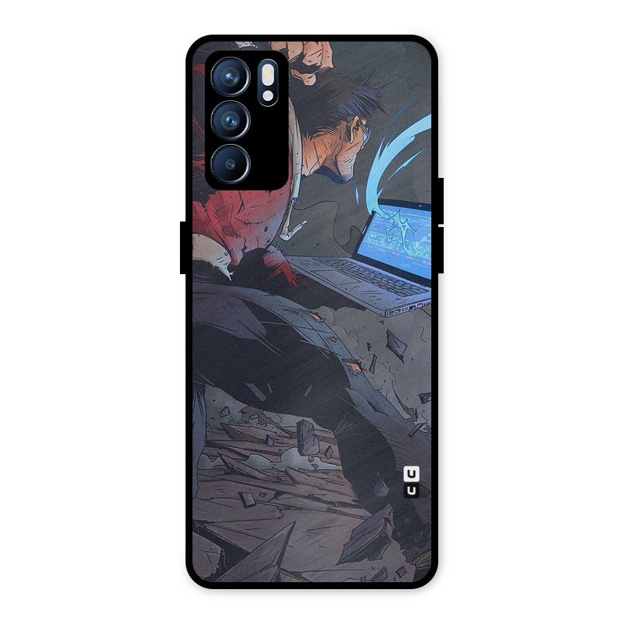 Angry Programmer Metal Back Case for Oppo Reno6 5G