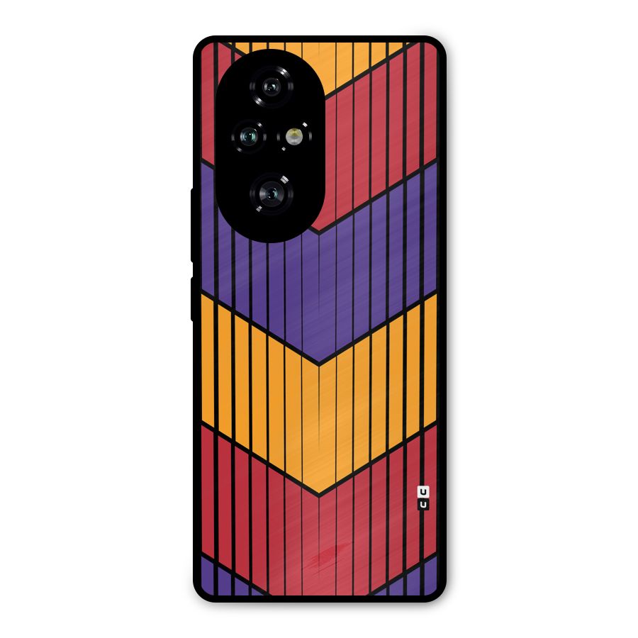 Angular Stripes Metal Back Case for Honor 200 Pro