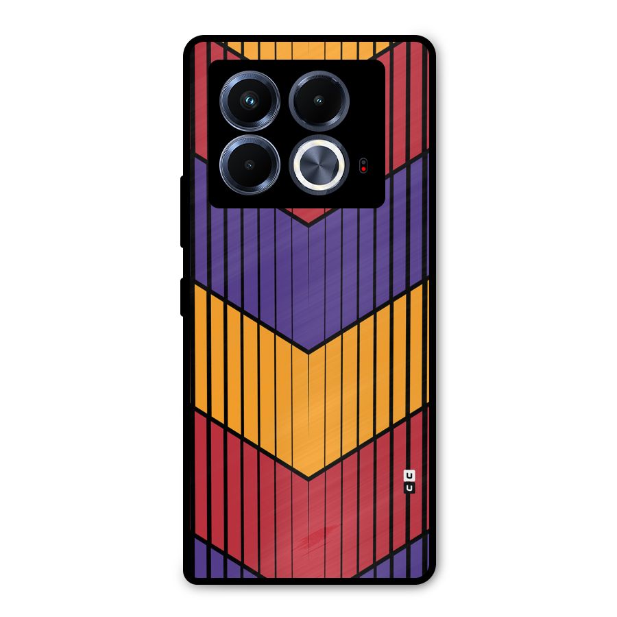 Angular Stripes Metal Back Case for Infinix Note 40 5G