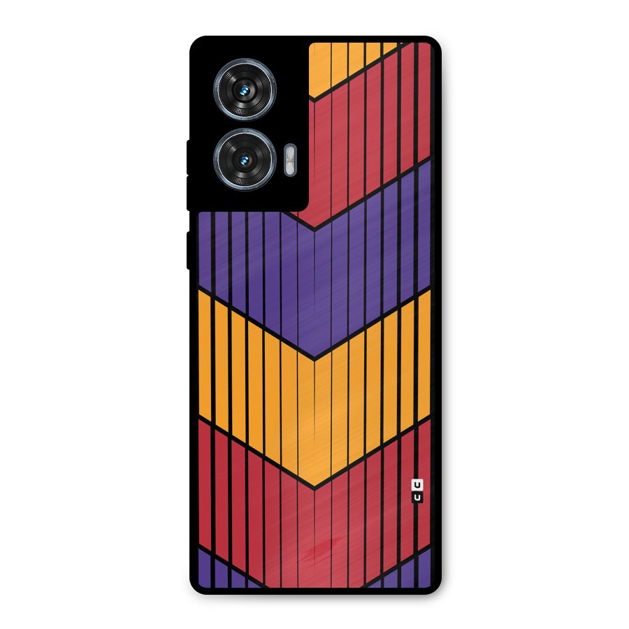 Angular Stripes Metal Back Case for Motorola Edge 50 Fusion