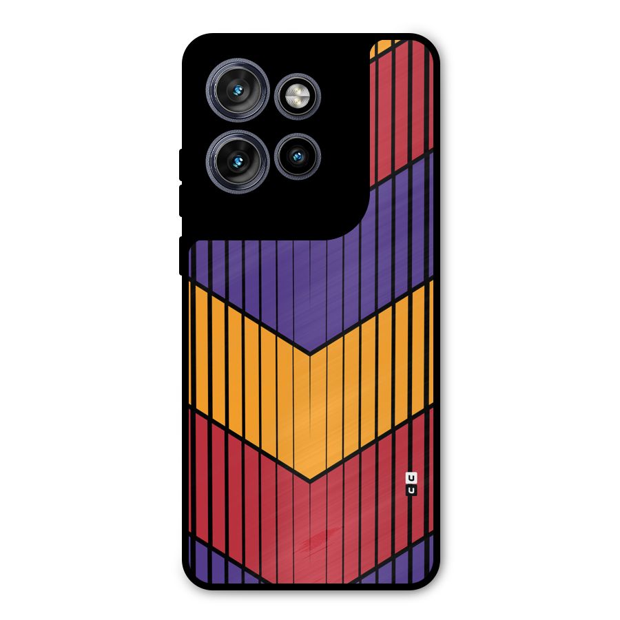Angular Stripes Metal Back Case for Motorola Edge 50 Neo