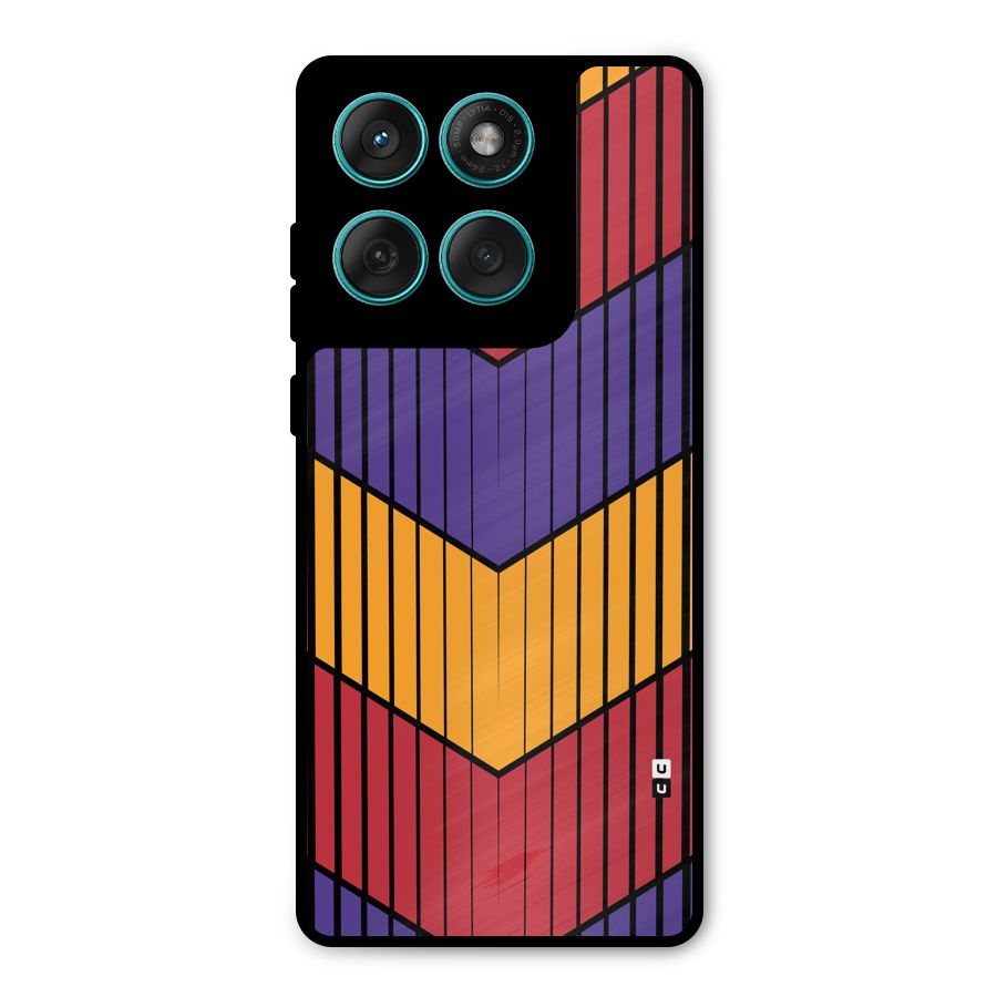 Angular Stripes Metal Back Case for Motorola Edge 60 Fusion