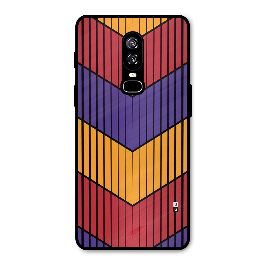Angular Stripes Metal Back Case for OnePlus 6