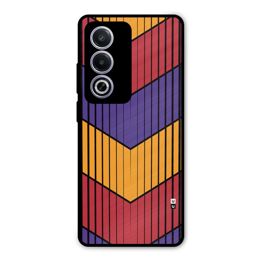 Angular Stripes Metal Back Case for Oppo A3 Pro