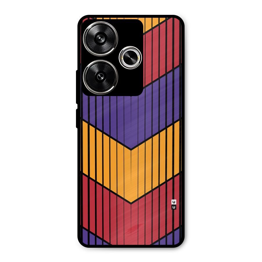 Angular Stripes Metal Back Case for Poco F6