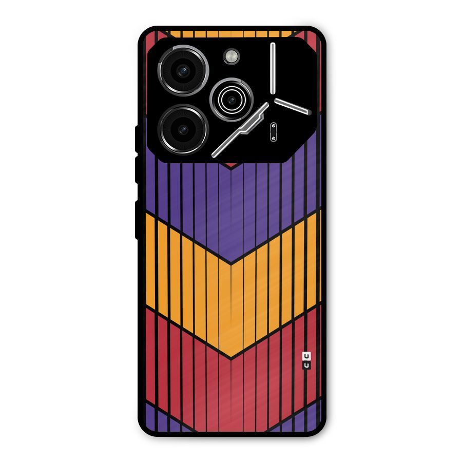 Angular Stripes Metal Back Case for Tecno Pova 6 Pro