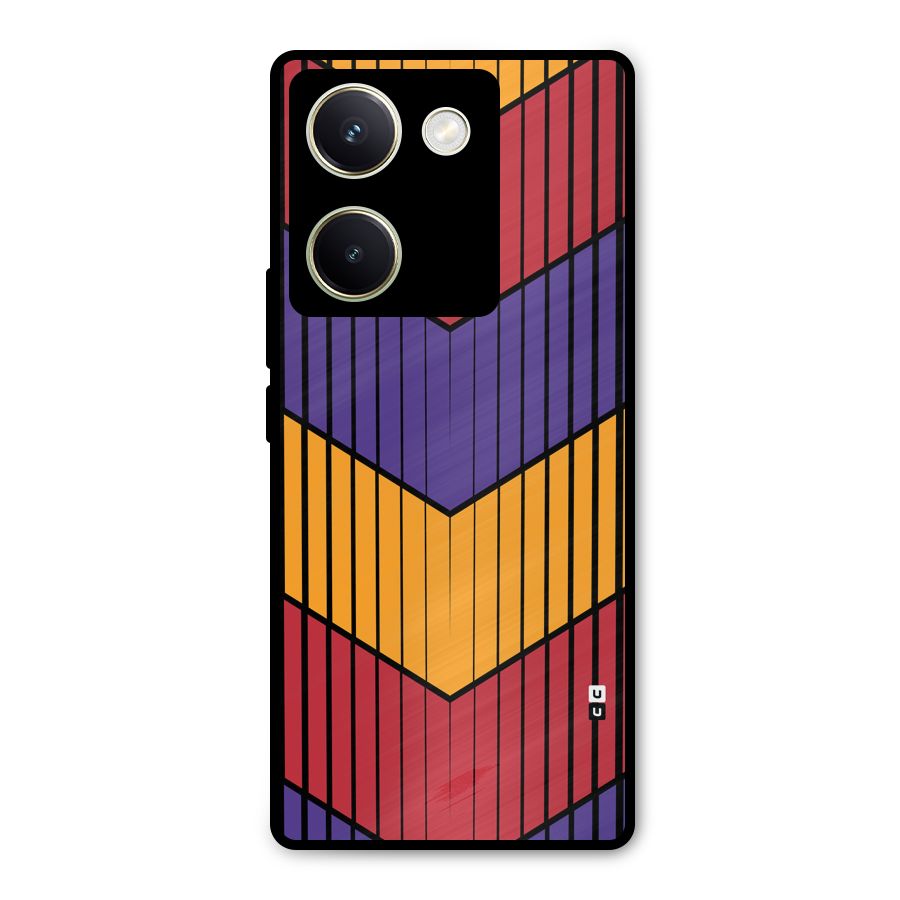 Angular Stripes Metal Back Case for Vivo Y200 Pro