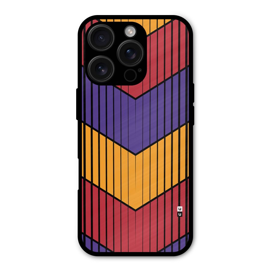 Angular Stripes Metal Back Case for iPhone 16 Pro