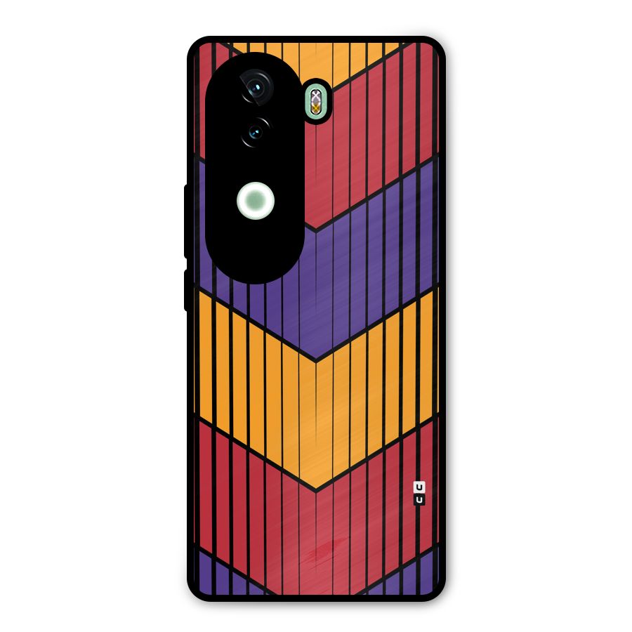 Angular Stripes Metal Back Case for iQOO Z9s