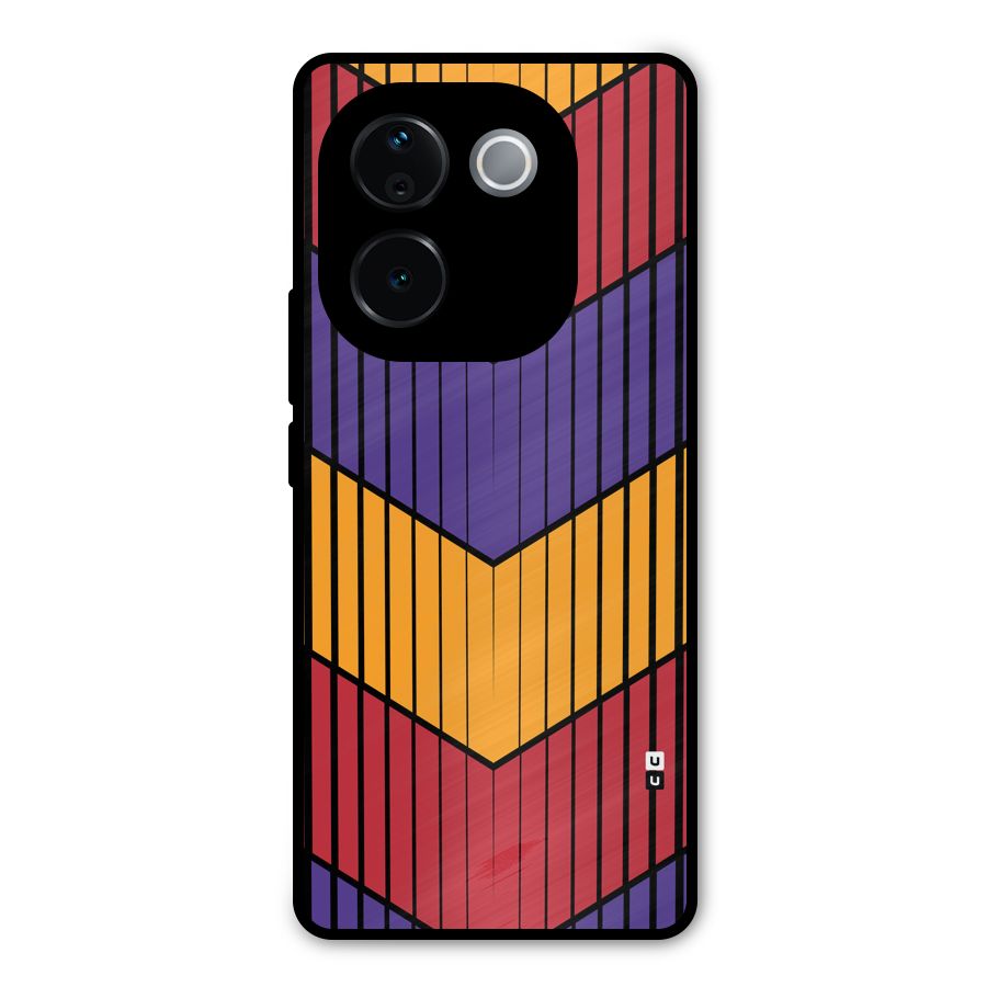 Angular Stripes Metal Back Case for iQOO Z9s Pro