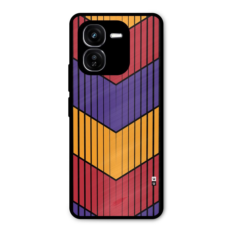 Angular Stripes Metal Back Case for iQOO Z9x