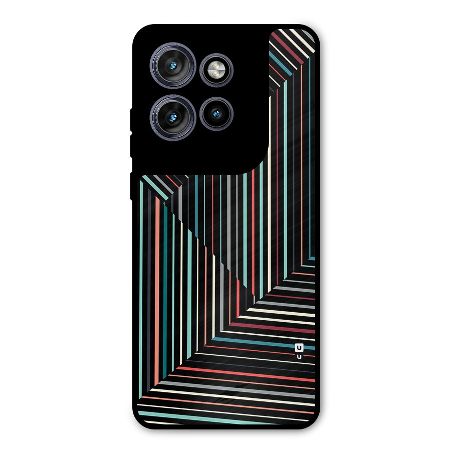 Angulars Stripes Metal Back Case for Motorola Edge 50 Neo