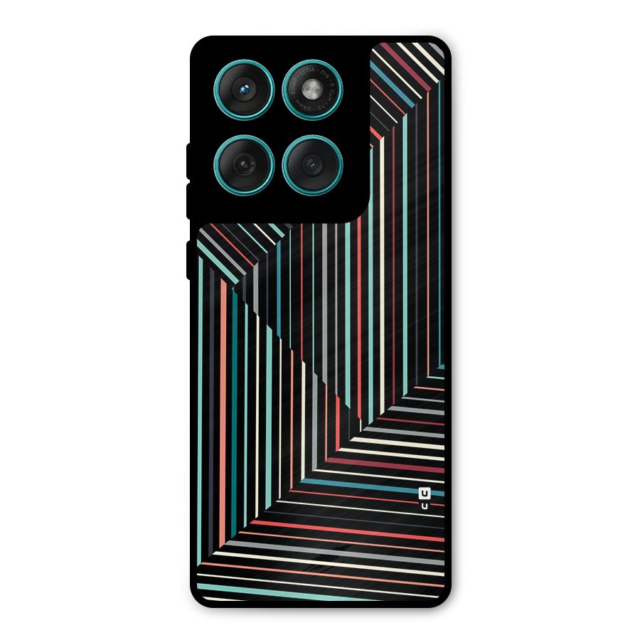 Angulars Stripes Metal Back Case for Motorola Edge 60 Fusion