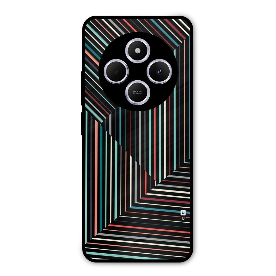 Angulars Stripes Metal Back Case for Poco C75 5G