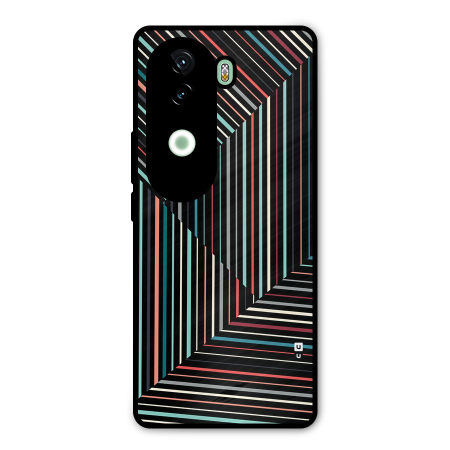 Angulars Stripes Metal Back Case for Vivo V40e