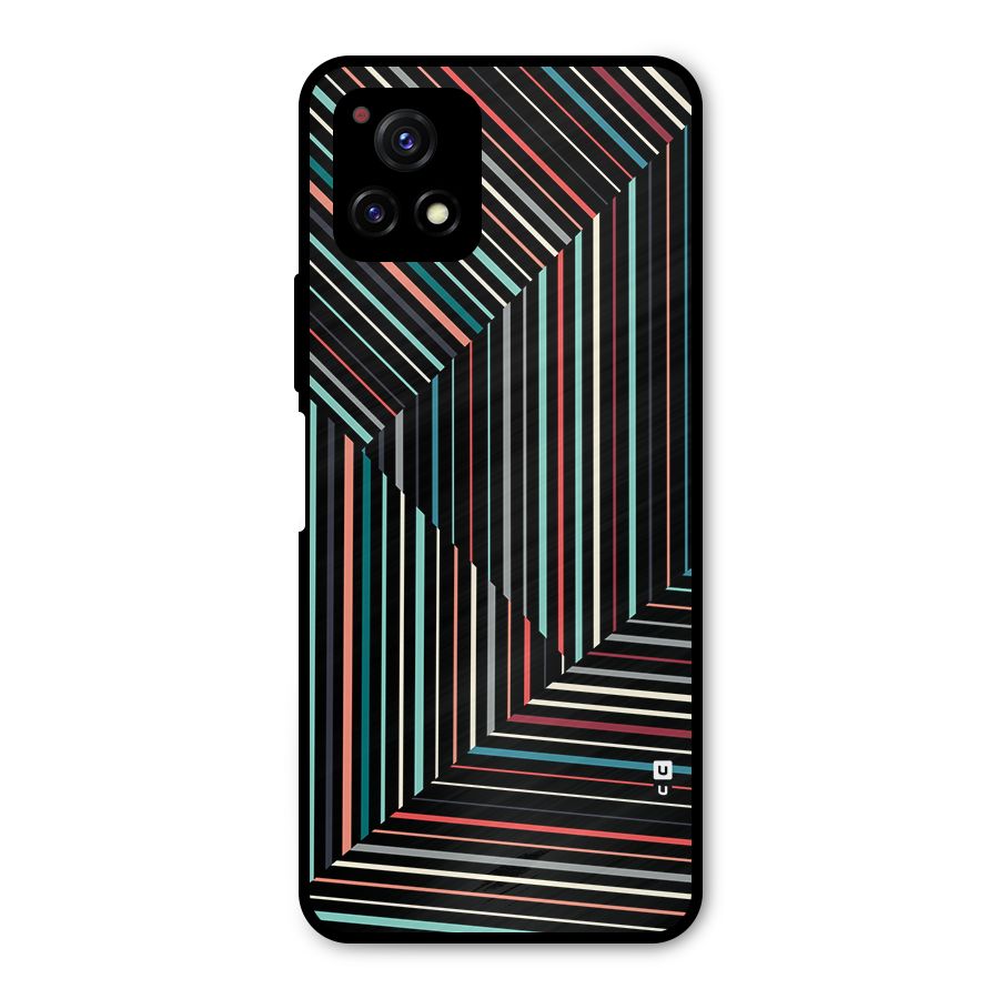 Angulars Stripes Metal Back Case for Vivo Y72 5G
