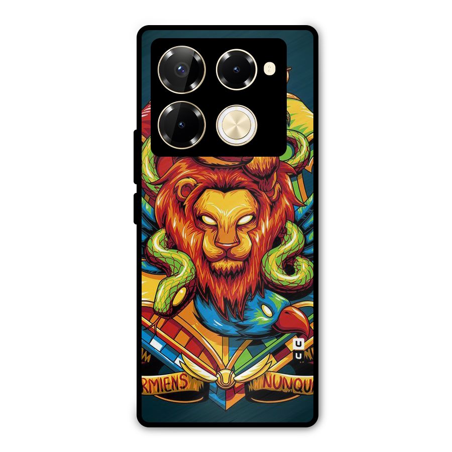Animal Art Metal Back Case for Infinix Note 40 Pro Plus