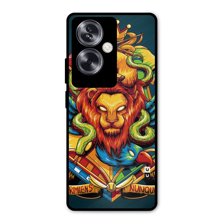 Animal Art Metal Back Case for Oppo A79 5G