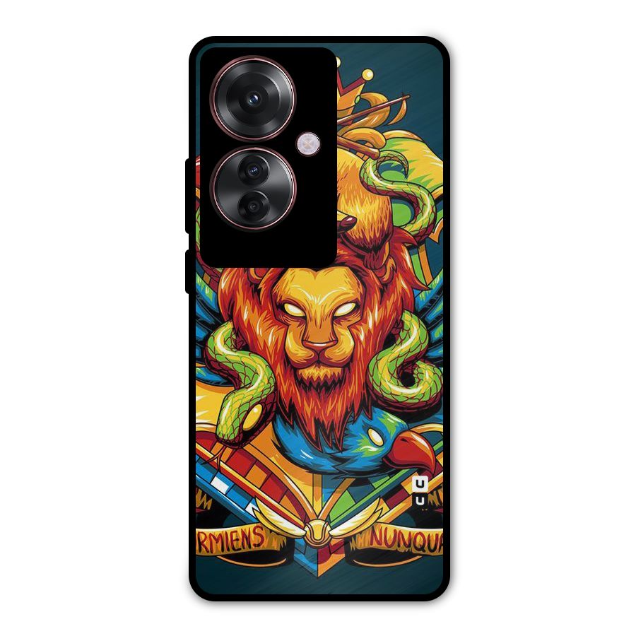 Animal Art Metal Back Case for Oppo F25 Pro
