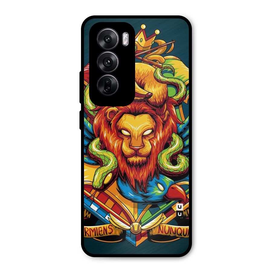 Animal Art Metal Back Case for Oppo Reno12