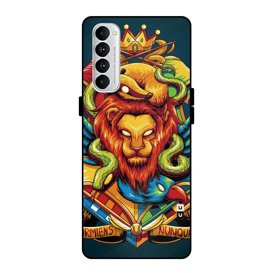 Animal Art Metal Back Case for Oppo Reno4 Pro