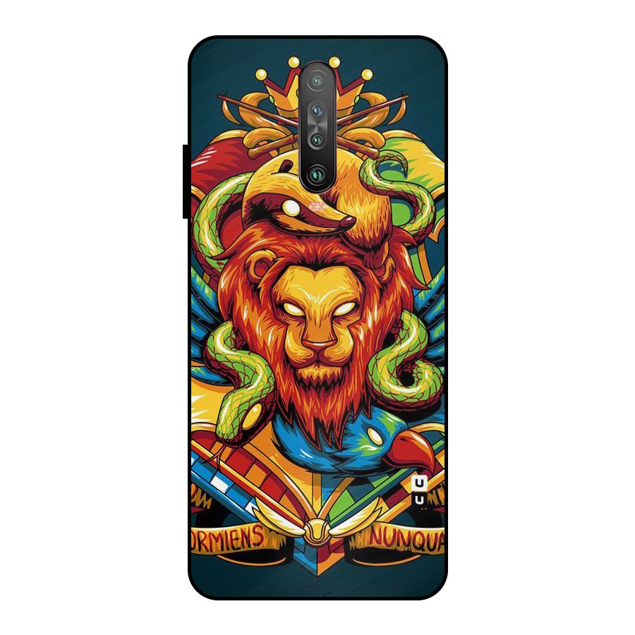 Animal Art Metal Back Case for Poco X2