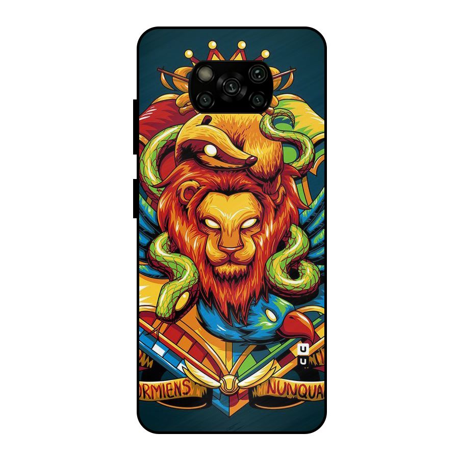 Animal Art Metal Back Case for Poco X3