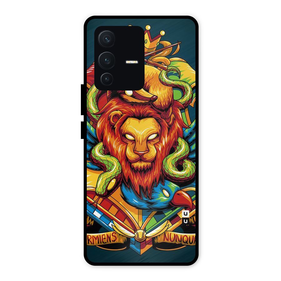 Animal Art Metal Back Case for Vivo V23 5G