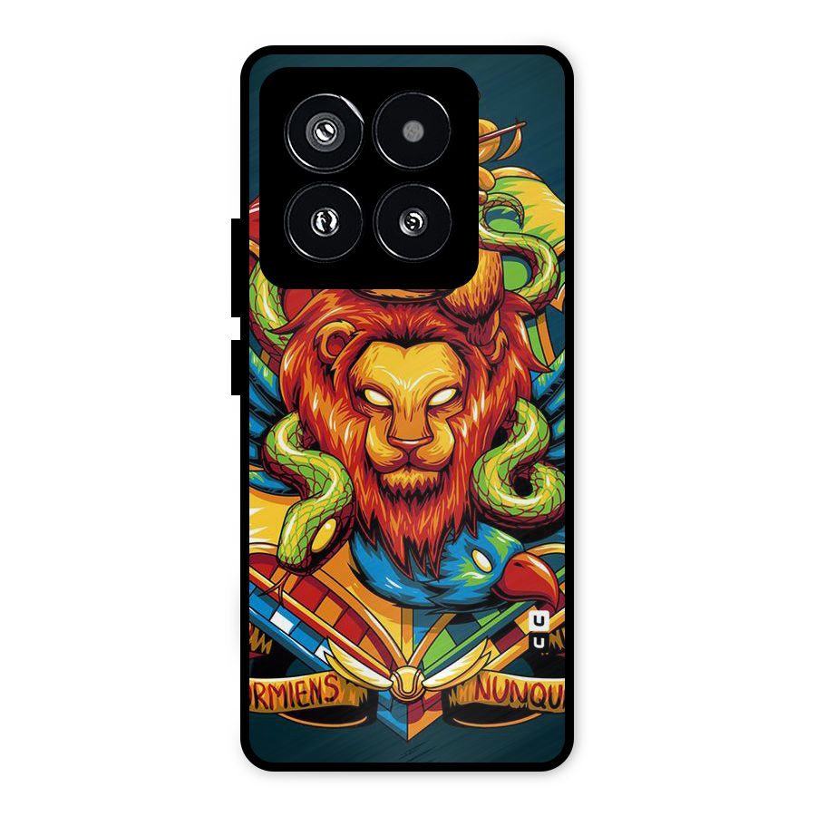 Animal Art Metal Back Case for Xiaomi 14 Pro