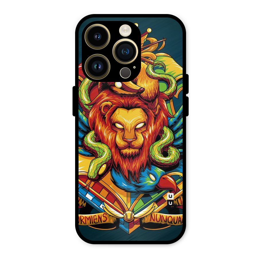 Animal Art Metal Back Case for iPhone 14 Pro