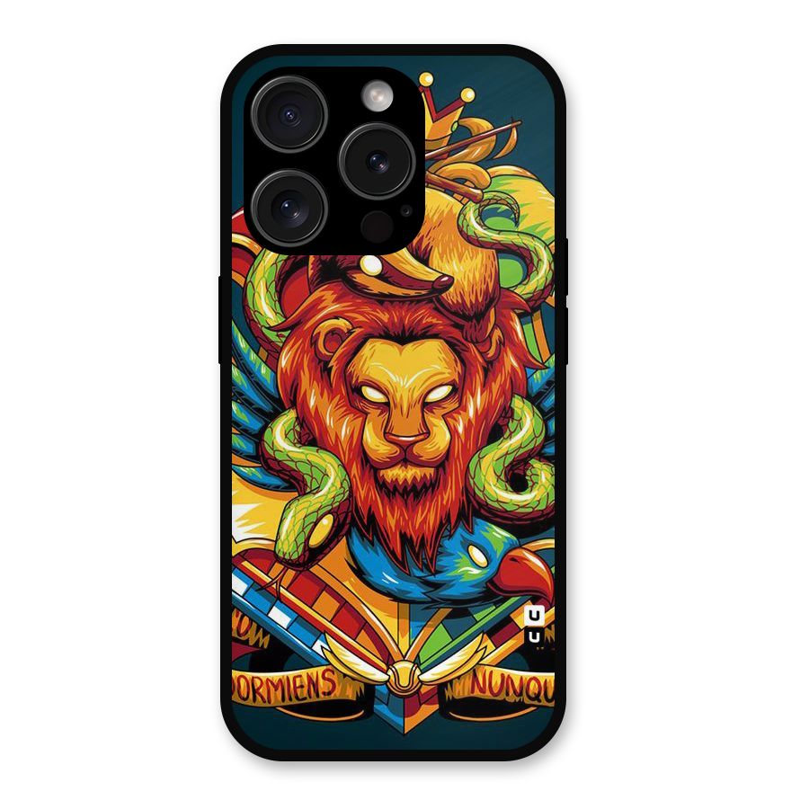 Animal Art Metal Back Case for iPhone 15 Pro