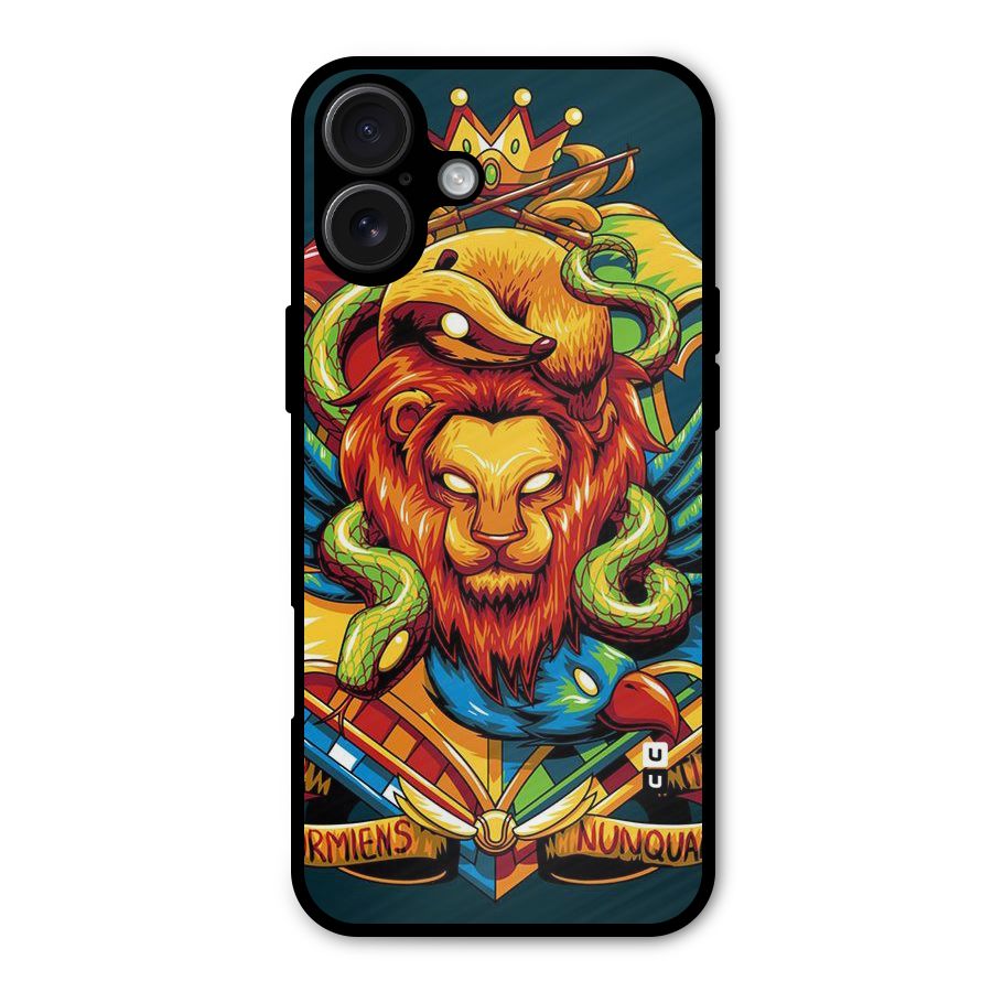 Animal Art Metal Back Case for iPhone 16 Plus