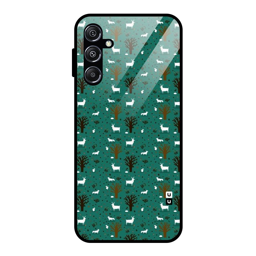 Animal Grass Pattern Glass Back Case for Galaxy M34 5G