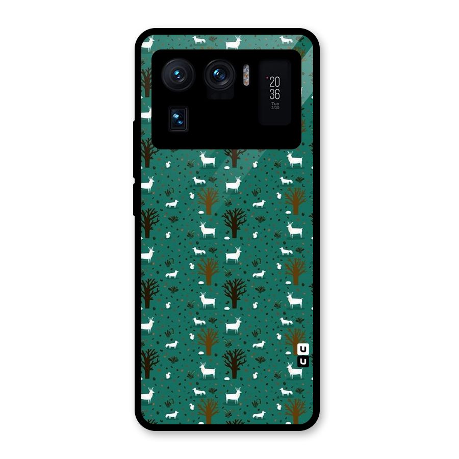 Animal Grass Pattern Glass Back Case for Mi 11 Ultra