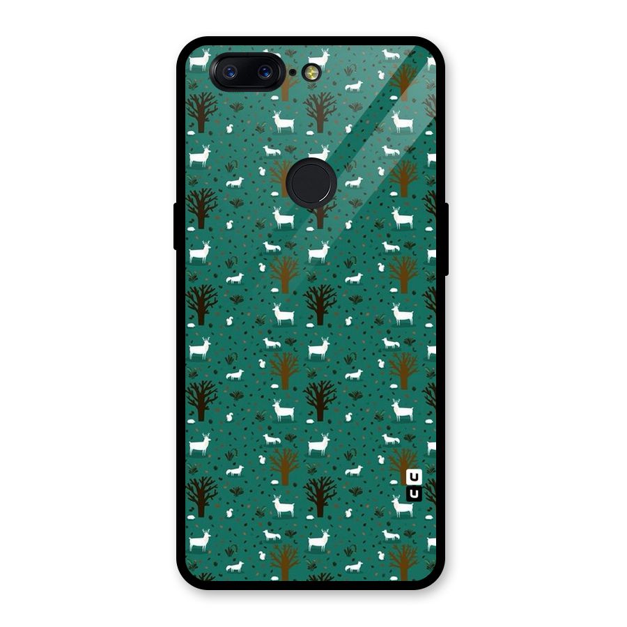 Animal Grass Pattern Glass Back Case for OnePlus 5T