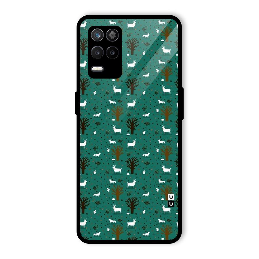 Animal Grass Pattern Glass Back Case for Realme 8s 5G